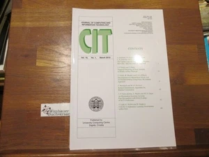 CIT journal of computing and Information technology, March 2010, Volume 18, Numb - Picture 1 of 1