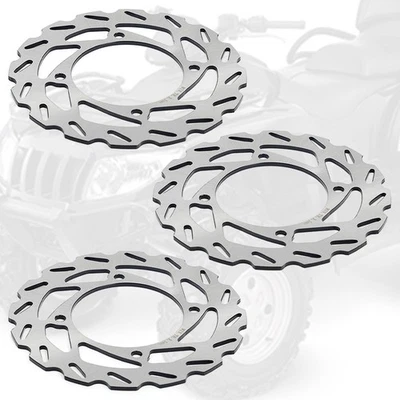 3pcs Front Rear Brake Rotors For Arctic Cat 250 300 400 500 550 650 700 1000 2x4 - Image 1 of 4