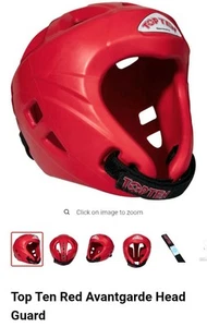 Top Ten Avantgarde SMALL Red Head Guard Gear Martial Arts Helmet KickBoxing Spar - Picture 1 of 6