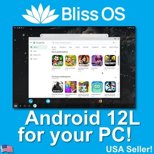 Bliss OS (Android OS) for PC/Laptop - 32GB Live USB Installer + Google Play - Picture 1 of 1