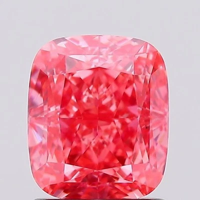 Lab Grown Fancy Vivid Pink 1.54 Ct Cushion VS2 IGI Certified CVD Diamond - Image 1 of 4