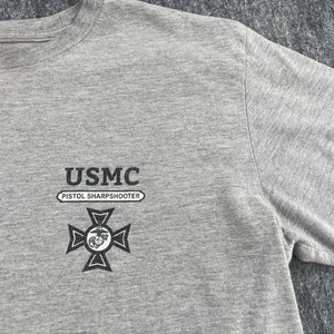 USMC Pistol Sharpshooter Shirt Herren Large grau Grafik Gildan Softstyle T-Shirt - Bild 1 von 10