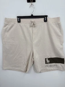 Polo Ralph Lauren Sweat Shorts Men's 3XB BIG Beige Drawstring BIG PONY NWT $110 - Picture 1 of 7