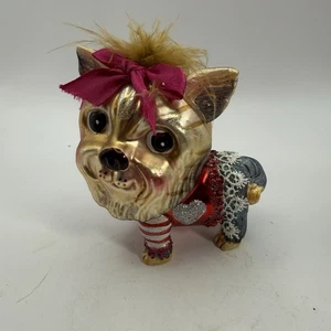 Robert Stanley 2011 Yorkshire Terrier Yorkie Dog Christmas Ornament Hand Blown - Picture 1 of 6