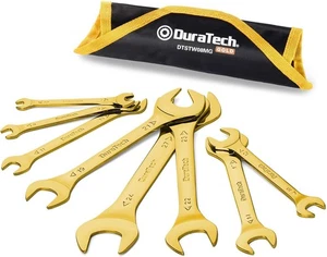 DURATECH GOLD  Super-Thin Open End Wrench Set, Metric, 8-Piece, 5.5mm to 27 mm, - Picture 1 of 5