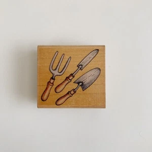 Rubber Stampede Garden Tools Wood Rubber Stamp A1590E - Picture 1 of 3