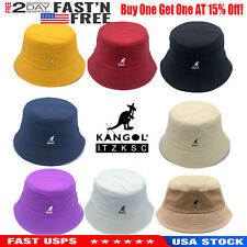 Kangol Washed Bucket Hat Casual Fashion Men Women Cotton Flat Top Hats Headwear