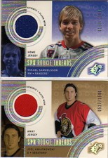 2001-02 SPx Senators Hockey Card #145A Joel Kwiatkowski AW/1500 Rookie Jsy