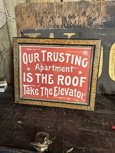 1900s Apartment Bar Cafe Diner Advertising Sign Rare trade Hotel Boarding - Picture 1 of 5