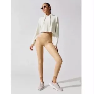 NWT!! CARBON38 Carbon 38 Tan Metallic High Rise 7/8 Legging Snakeskin Small - Picture 1 of 16