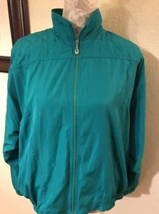 Napa Valley Petite Green Windbreaker Zip Up Jacket Size PL (J1) - Picture 1 of 10