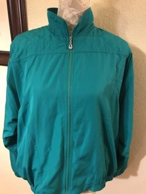 Napa Valley Petite Green Windbreaker Zip Up Jacket Size PL (J1) - Image 1 of 4