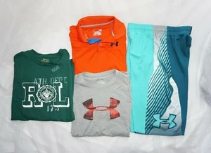 Youth Boys Lot (4) UNDER ARMOUR & RALPH LAUREN POLO Shorts & Shirts Kids Sz L - Picture 1 of 5