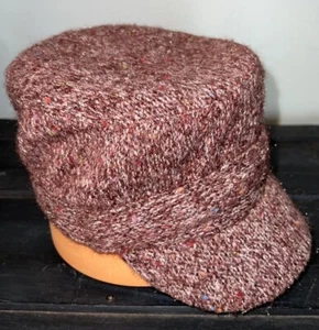 Old County Road  Cranberry/ Wine Colored Wool Blend Newsboy Cap With Side Accent - Picture 1 of 8