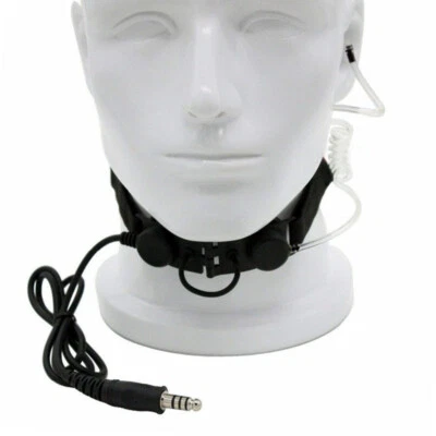 TRI LASH II Tactical Throat Mic Air Tube Headset EU 7.1mm Plug For Walkie Talkie - Image 1 of 4