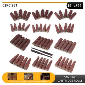62Pcs Abrasive Sandpaper Sanding Cartridge Spiral Roll Cone Abrasive Wheel Tools - Picture 1 of 7