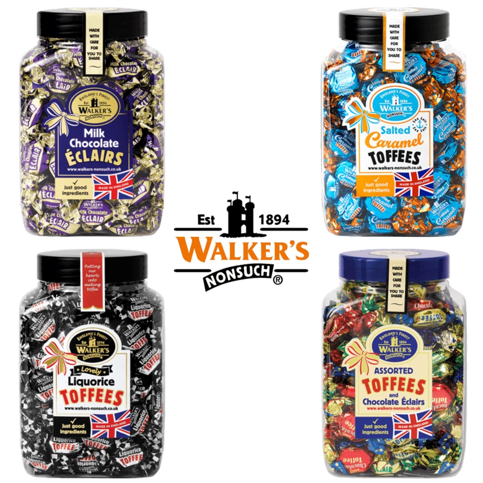 Walkers Nonsuch Full Gift Jar Toffees Eclairs Liquorice Caramel 1.25kg - Image 1 of 1