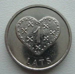 Latvia 1 Lats Gingerbread Heart 2011 Copper-Nickel Coin M - Picture 1 of 5