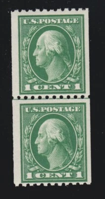 US 441 1c Washington Mint Line Pair F-VF OG NH SCV $17.50 - Image 1 of 2