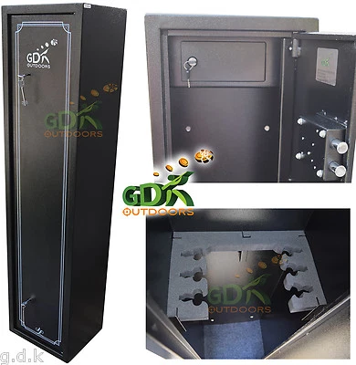 GDK X-LARGE 6 GUN CABINET, 6 SCOPED RIFLES, SHOTGUN & INNER AMMO SAFE,AMMUNITION - Image 1 of 4