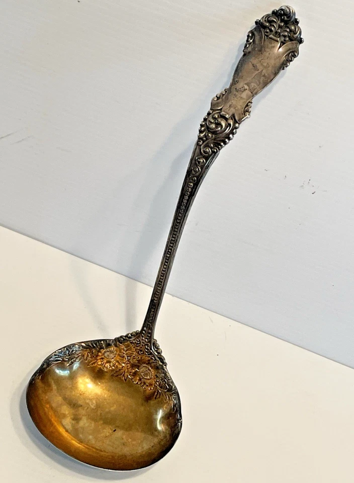 Cucharón de sopa de plata esterlina La Marquise Reed & Barton con flores 12 1/2" 230 g 🌺🌺 Foto 1 de 4