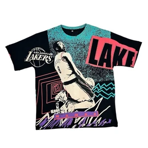 Kobe Bryant 90s Retro Lakers All Over Print Tee Size L Magic Johnson T’s Style - Bild 1 von 2