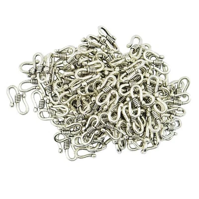 100 Pieces 15x8mm Alloy  Tibetan  Hook Connectors Clasps Necklace Clasp Bracelet - Image 1 of 4