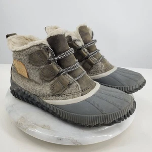Sorel Out N About Plus Grey Low Top Women's Lace Winter Snow Boots Size 7 - Picture 1 of 12
