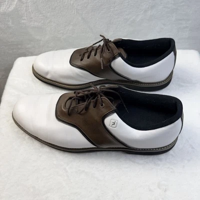 FootJoy Men's Size 13M FJ Originals Golf Shoes White / Brown 57022 - Image 1 of 4
