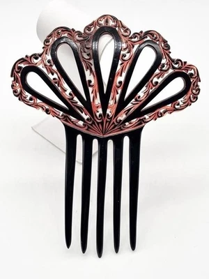 Antique Art Deco Celluloid Hair Fan, Beautiful! - Image 1 of 4