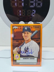 2021 TOPPS CHROME PLATINUM ANNIVERSARY AARON JUDGE AUTO  /25 ORANGE ⚾️ (G147) - Picture 1 of 4