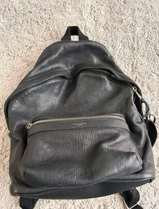 SAINT LAURENT black leather backpack - Picture 1 of 8