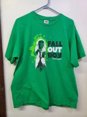 Camiseta De Colección Fall Out Boy Droppin Science Para Hombre XL Verde Fruta Del Telar Foto 1 de 4