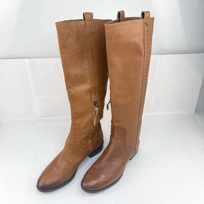 Sam Edelman 皮革马术骑行靴女式 8.5 码 Prina 1/2 拉链侧 — 第 1/4 张图片