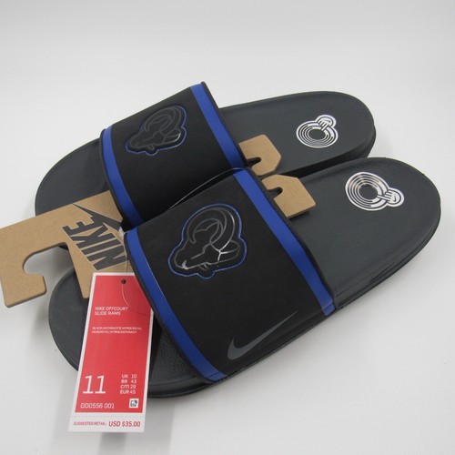 Sandali Nike Offcourt Slide Rams uomo taglia 11 blu nero NFL LA DD0556 001 schiuma
