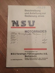 9.1 NSU 1929 500 300 250 OHV SV Touren Sport Manual de instrucciones Manual  - Imagen 1 de 23