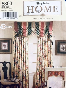 Simplicity 8803 Home Decorating Pattern - Window Curtain Valances & Panels - NEW - Picture 1 of 2