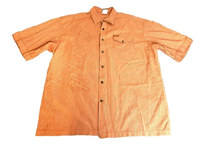 G-Unit Shirt Adult 2XL Orange Button Up Tools of the Trade Pocket 50 Cent Mens - Image 1 of 4
