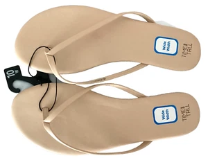 TIME AND TRU Barely There Nude Comfort Sock Flip-Flop Sandals Sz 10W - Picture 1 of 6