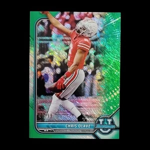 2022 Topps Bowman U Football Green Shimmer /99 Chris Olave - Picture 1 of 2