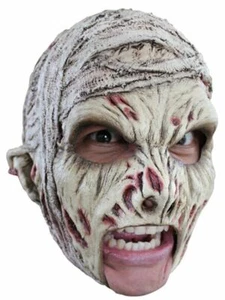 ZOMBIE MUMMY CHINLESS HEAD MASK WITH CHINSTRAP LATEX HORROR HALLOWEEN - Picture 1 of 1