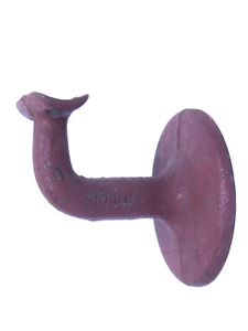 VINTAGE BLUM #378 NOS CAST IRON Handrail STAIR RAIL Bracket CURVED 3" BASE SI - Picture 1 of 8