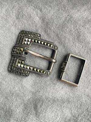 Judith Jack Signed Sterling Silver 925 Marcasites Women’s Belt Buckle - Image 1 of 4