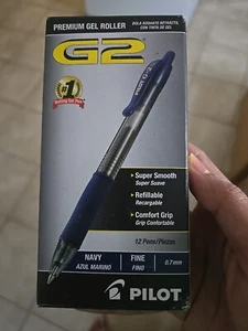 Pilot G2 Premium Retractable Gel Ink Pen Navy Ink .7mm Dozen 31187 - Picture 1 of 2