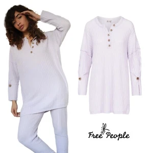 NEW Free People Around The Clock Ribbed Sweater In Lavender size medium - Picture 1 of 10