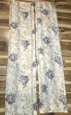 Panel de cortina de ventana Croscill Chambord Cassis púrpura rosa - 2 paneles 84" x 39" Foto 1 de 4