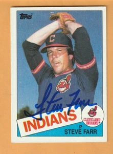 Steve Farr Cleveland Indians AUTO Signed 1985 Topps Hyattsville Maryland - Picture 1 of 2