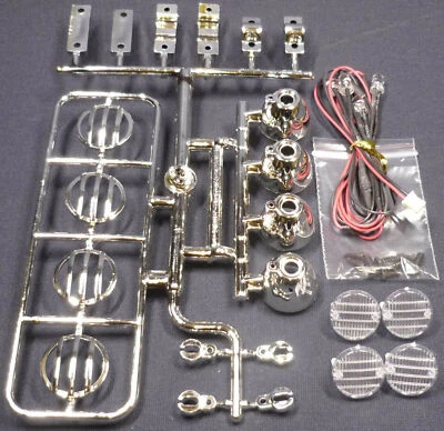 RC CAR CRAWLER 4 LED DACHLAMPEN ROOF LIGHT BAR SET FÜR RC-CARS CHROM # HY00187S - Bild 1 von 4