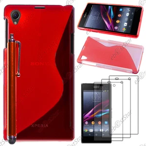 Housse Etui Coque Silicone S-line Rouge Sony Xperia Z1 L39H+Stylet+3 Film écran - Photo 1 sur 1