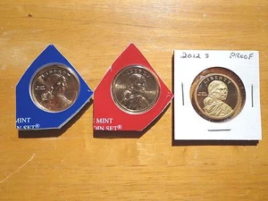 2012 P D S Sacagawea Dollar Proof Native American 3 Coin Set Sealed Mint Cello - Picture 1 of 2